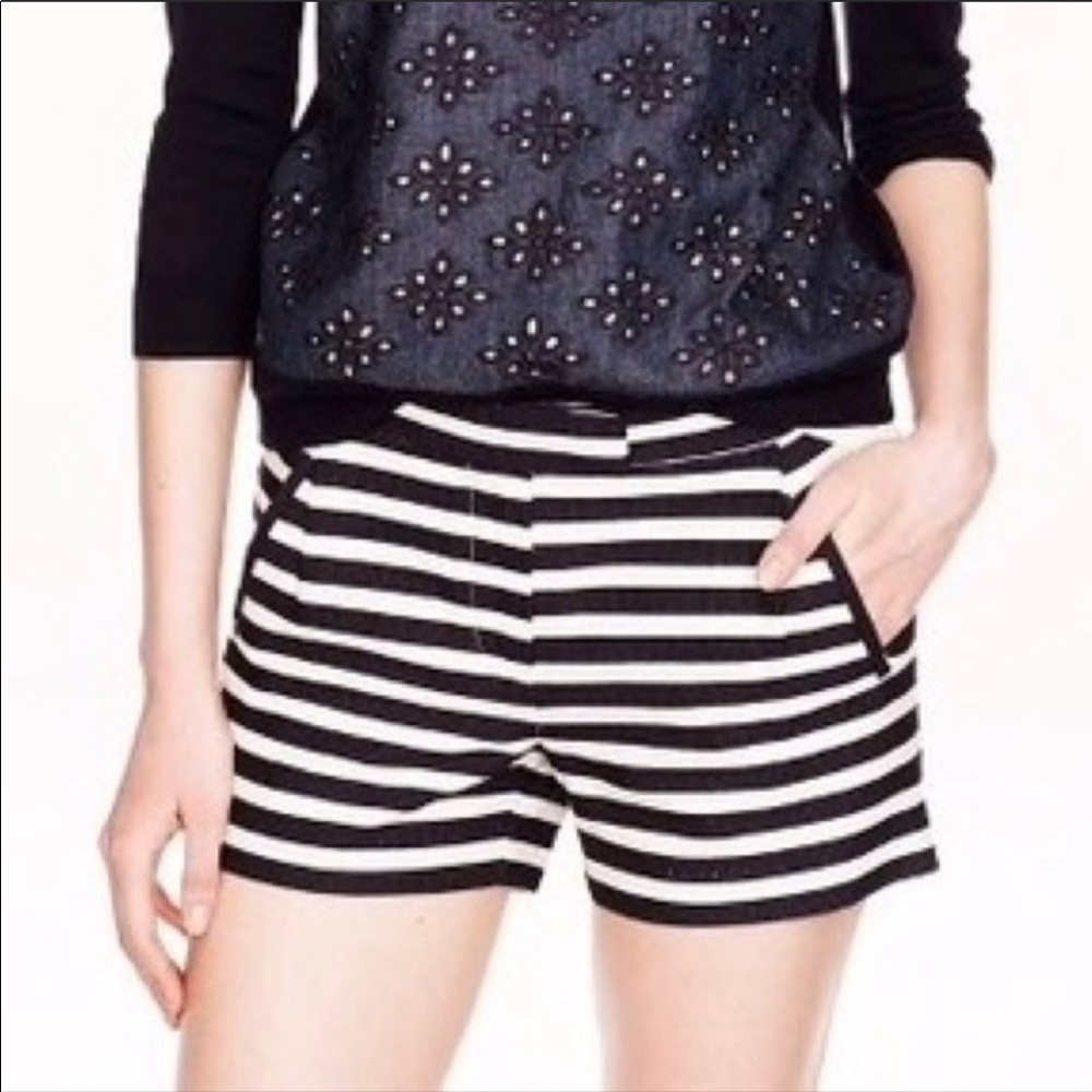 J. CREW Navy Striped Nautical Shorts Women’s 4